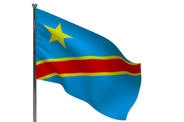 Democratic Republic of the Congo flag on pole icon