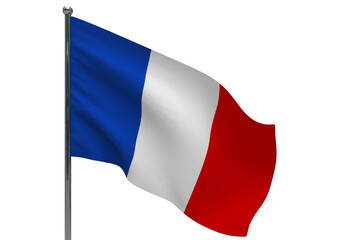 France flag on pole icon