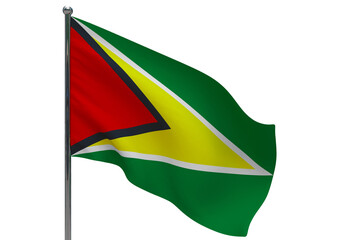 Guyana flag on pole icon
