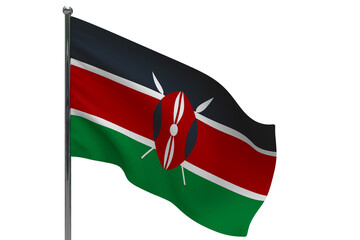 Kenya flag on pole icon