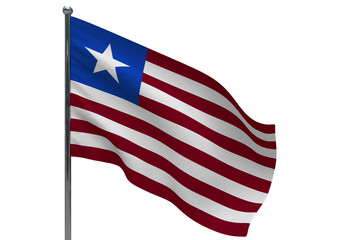 Fototapeta premium Liberia flag on pole icon
