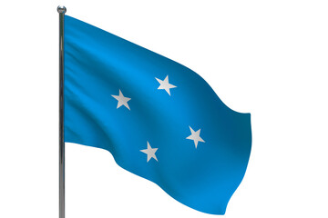 Micronesia flag on pole icon