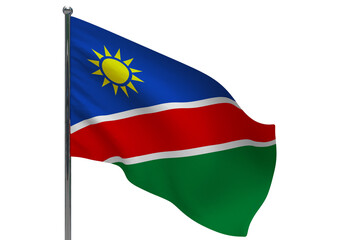 Namibia flag on pole icon