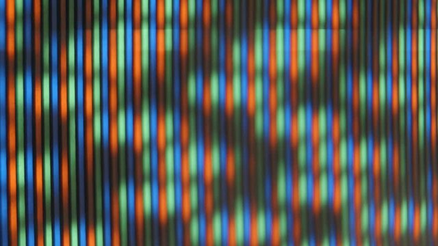 Extreme close-up of RGB screen glitching