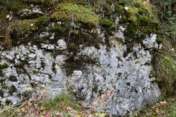 The texture of the rock. Mountain cliff of rock surface. Natural cave wall.
