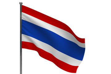 Thailand flag on pole icon