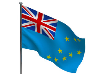 Fototapeta premium Tuvalu flag on pole icon
