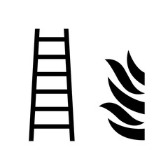 Fire Ladder Black Icon, Vector Illustration, Isolate On White Background Label. EPS10