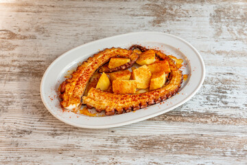 stone octopus with potatoes and paprika