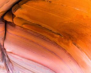 Colorful Swirling Patterns on The Wall of Pastel Canyon On The Kaolin Wash, Valley of Fire State...