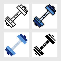 Dumbbell icon vector design in filled, thin line, outline and flat style.