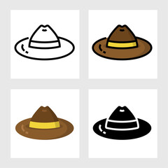 garden hat icon vector design in filled, thin line, outline and flat style.