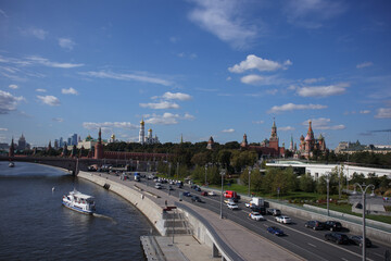 Fototapeta na wymiar Panorama of the Kremlin and the river. Moscow