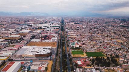 Toluca city, aerial urban landscape, you can see the Bicentennial Towers, main avenues, buildings and neighboring houses 5