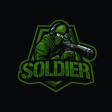 Soldier mascot logo design illustration