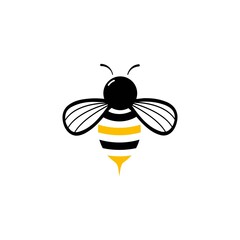 Bee creative vector icon symbol logo. Hard work linear logotype. Design vector illustration