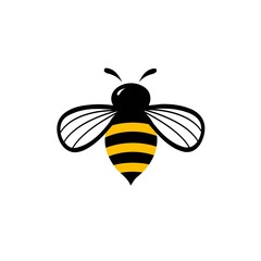 Bee creative vector icon symbol logo. Hard work linear logotype. Design vector illustration