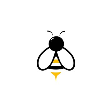Bee creative vector icon symbol logo. Hard work linear logotype. Design vector illustration