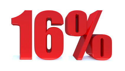 16 Percent off 3d Sign on White Background, Special Offer 16% Discount Tag, Sale Up to 16 Percent Off,big offer, Sale, Special Offer Label, Sticker, Tag, Banner, Advertising, offer Icon