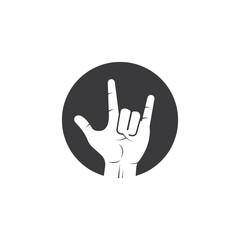 Obraz premium metal hand gesture icon vector illustration design template