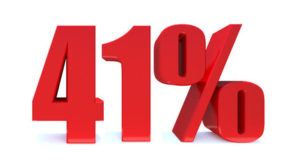 41 Percent off 3d Sign on White Background, Special Offer 41% Discount Tag, Sale Up to 41 Percent Off,big offer, Sale, Special Offer Label, Sticker, Tag, Banner, Advertising, offer Icon