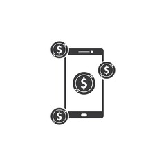 earning money with smartphone  icon vector illustration design template