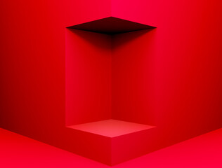 3d red box