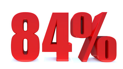 84 Percent off 3d Sign on White Background, Special Offer 84% Discount Tag, Sale Up to 84 Percent Off,big offer, Sale, Special Offer Label, Sticker, Tag, Banner, Advertising, offer Icon