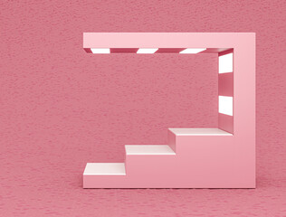 Abstract 3d composition, Pink color scene podium for product display.