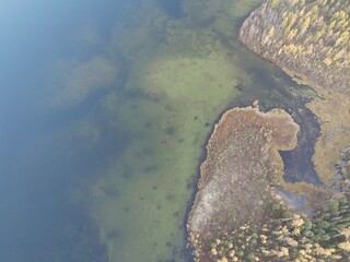 The vastness of Yakutia. Taiga, lake.