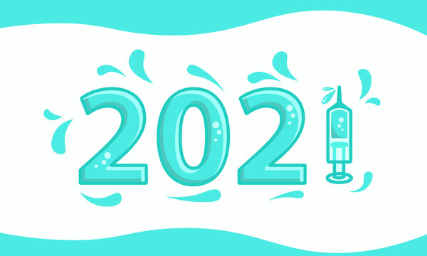 early 2021 vaccination background illustration, virus and disease concept, flat style, injection vaccine vector design