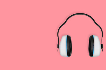 Background on the theme of silence, music or hearing safety.