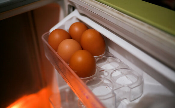 eggs in the fridge shelf