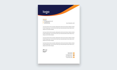 Elegant letterhead template design in minimalist style
