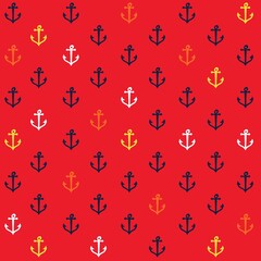 Illustration pattern nautical anchor with colors and background