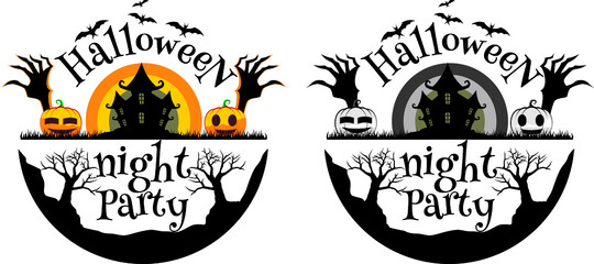 Naklejka premium Happy halloween scary illustration