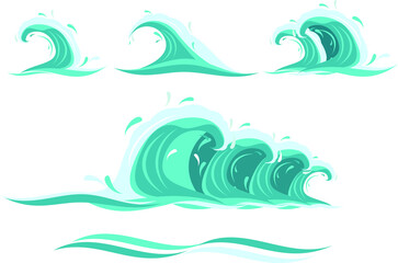 Fototapeta na wymiar Set of waves illustration