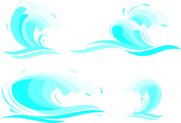 Set of waves illustration