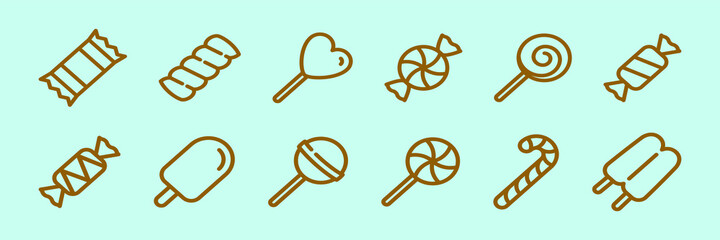 set of candies cartoon icon design template with various models. vector illustration isolated on blue background