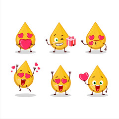 Oil cartoon character with love cute emoticon