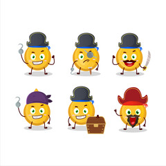 Cartoon character of oil with various pirates emoticons