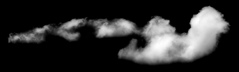 White cloud, Fluffy texture , Abstract, isolated on black background