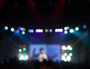 Bright colorful stage lights of blur background, Bokeh concert light