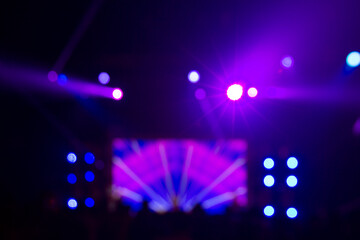 Bright colorful stage lights of blur background, Bokeh concert light