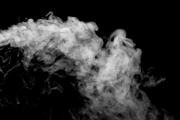 white smoke isolated on black background, abstract powder, water spray, Add smoke effect