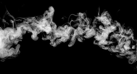 white smoke isolated on black background, abstract powder, water spray, Add smoke effect, Out of focus