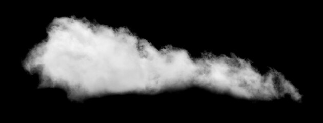 White cloud isolated on black background, Fluffy texture , Abstract smoke