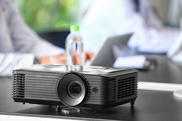 Video projector on table in medical university