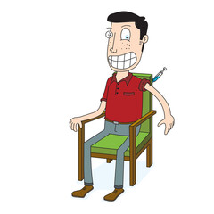 man got a vaccine injection