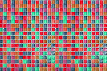 Fototapeta premium The wall or the floor are decorated with colorful of tiles.